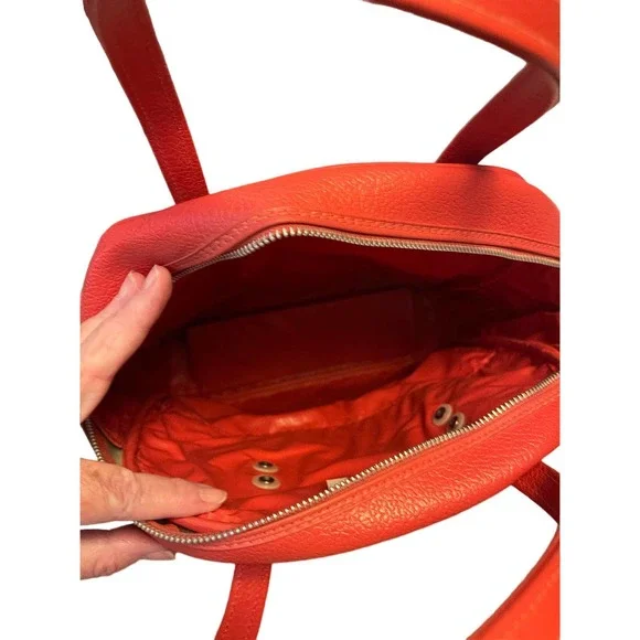 Vintage Womens Travel Bag Coral Outer Pocket Dual Handle Vinyl-Taiwan - Picture 5 of 11